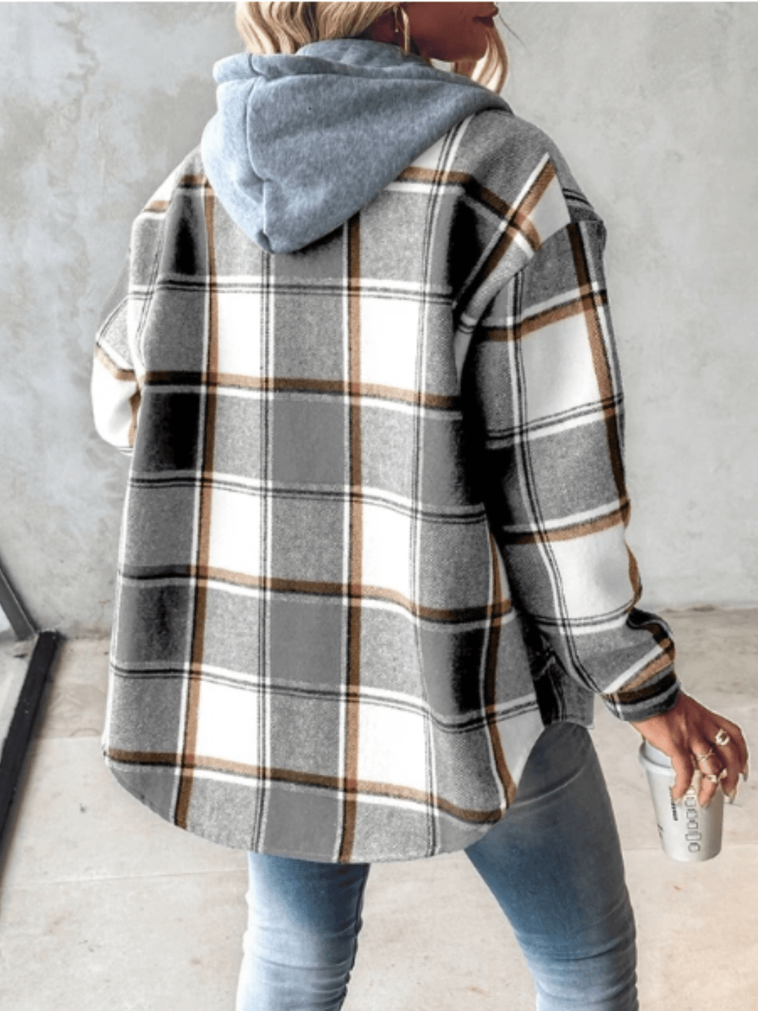 Griselda - Blusa de Cuadros con Capucha
